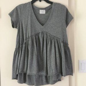Anthropologie T La Grey Ruffle VNeck Tee